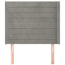sengegavl med kanter 83x16x118/128 cm fløjl lysegrå