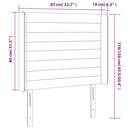 sengegavl med kanter 83x16x118/128 cm fløjl sort