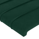sengegavl med kanter 93x16x118/128 cm fløjl mørkegrøn