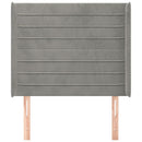 sengegavl med kanter 103x16x118/128 cm fløjl lysegrå