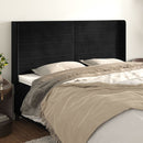 sengegavl med kanter 203x16x118/128 cm fløjl sort