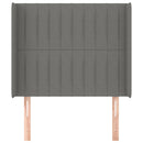 sengegavl med kanter 83x16x118/128 cm stof mørkegrå