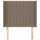sengegavl med kanter 83x16x118/128 cm stof gråbrun