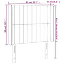 sengegavl med kanter 83x16x118/128 cm stof cremefarvet