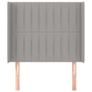 sengegavl med kanter 93x16x118/128 cm stof lysegrå