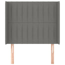 sengegavl med kanter 93x16x118/128 cm stof mørkegrå