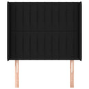 sengegavl med kanter 93x16x118/128 cm stof sort
