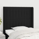sengegavl med kanter 93x16x118/128 cm stof sort
