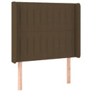 sengegavl med kanter 93x16x118/128 cm stof mørkebrun