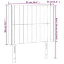 sengegavl med kanter 93x16x118/128 cm stof cremefarvet