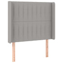 sengegavl med kanter 103x16x118/128 cm stof lysegrå