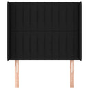 sengegavl med kanter 103x16x118/128 cm stof sort