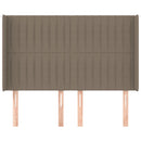 sengegavl med kanter 147x16x118/128 cm stof gråbrun