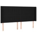sengegavl med kanter 163x16x118/128 cm stof sort