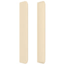 sengegavl med kanter 163x16x118/128 cm stof cremefarvet