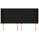 sengegavl med kanter 183x16x118/128 cm stof sort