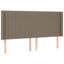 sengegavl med kanter 183x16x118/128 cm stof gråbrun