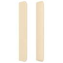 sengegavl med kanter 183x16x118/128 cm stof cremefarvet