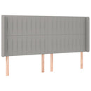 sengegavl med kanter 203x16x118/128 cm stof lysegrå