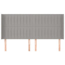 sengegavl med kanter 203x16x118/128 cm stof lysegrå