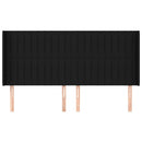 sengegavl med kanter 203x16x118/128 cm stof sort