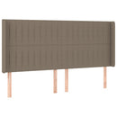 sengegavl med kanter 203x16x118/128 cm stof gråbrun