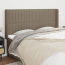 sengegavl med kanter 203x16x118/128 cm stof gråbrun