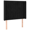sengegavl med kanter 93x16x118/128 cm fløjl sort