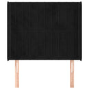 sengegavl med kanter 93x16x118/128 cm fløjl sort