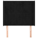 sengegavl med kanter 103x16x118/128 cm fløjl sort