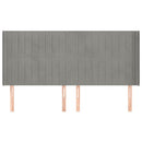 sengegavl med kanter 203x16x118/128 cm fløjl lysegrå