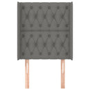 sengegavl med kanter 83x16x118/128 cm stof mørkegrå