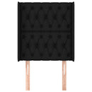 sengegavl med kanter 83x16x118/128 cm stof sort
