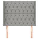 sengegavl med kanter 93x16x118/128 cm stof lysegrå