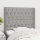 sengegavl med kanter 93x16x118/128 cm stof lysegrå