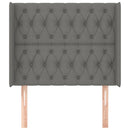 sengegavl med kanter 93x16x118/128 cm stof mørkegrå