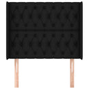 sengegavl med kanter 93x16x118/128 cm stof sort