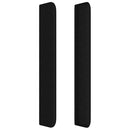 sengegavl med kanter 93x16x118/128 cm stof sort