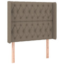 sengegavl med kanter 93x16x118/128 cm stof gråbrun