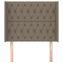 sengegavl med kanter 103x16x118/128 cm stof gråbrun