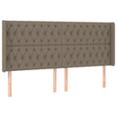 sengegavl med kanter 183x16x118/128 cm stof gråbrun