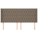 sengegavl med kanter 183x16x118/128 cm stof gråbrun
