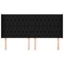 sengegavl med kanter 203x16x118/128 cm stof sort