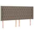 sengegavl med kanter 203x16x118/128 cm stof gråbrun