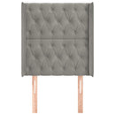 sengegavl med kanter 83x16x118/128 cm fløjl lysegrå