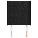 sengegavl med kanter 83x16x118/128 cm fløjl sort