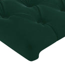 sengegavl med kanter 103x16x118/128 cm fløjl mørkegrøn