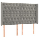 sengegavl med kanter 147x16x118/128 cm fløjl lysegrå