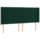 sengegavl med kanter 183x16x118/128 cm fløjl mørkegrøn