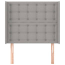 sengegavl med kanter 83x16x118/128 cm stof lysegrå